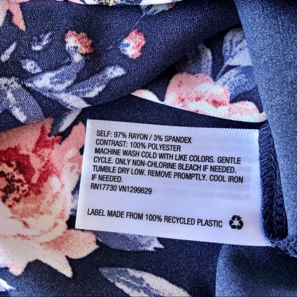 Knox Rose-NWT Floral Blue and Pink Top| - Picture 3 of 4